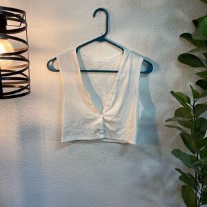 White Buttoned Women's Top